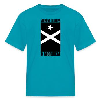 Bandera Independentista Catalana Estelada Negra - Kid's T-Shirt - turquoise - Front