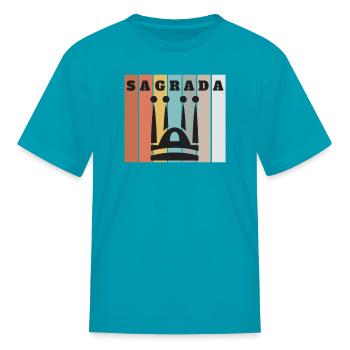 Bandera Independentista Catalana Estelada Negra - Kid's T-Shirt - turquoise - Front