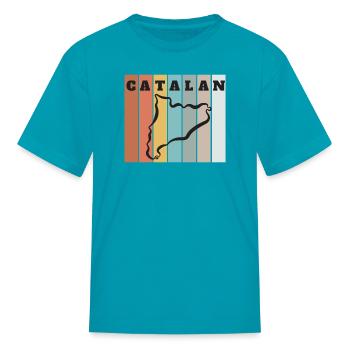 Bandera Independentista Catalana Estelada Negra - Kid's T-Shirt - turquoise - Front