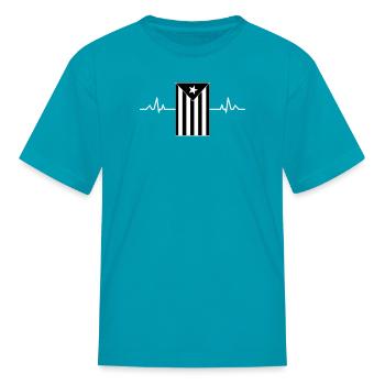 Bandera Independentista Catalana Estelada Negra - Kid's T-Shirt - turquoise - Front