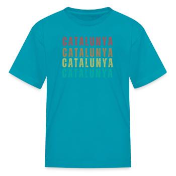 Bandera Independentista Catalana Estelada Negra - Kid's T-Shirt - turquoise - Front