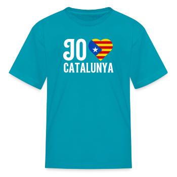 Bandera Independentista Catalana Estelada Negra - Kid's T-Shirt - turquoise - Front