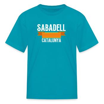 Bandera Independentista Catalana Estelada Negra - Kid's T-Shirt - turquoise - Front