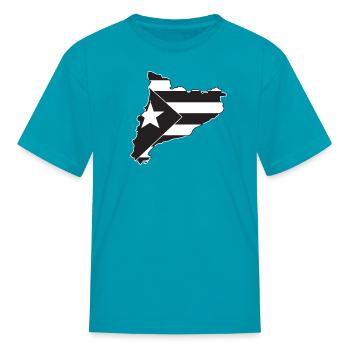 Bandera Independentista Catalana Estelada Negra - Kid's T-Shirt - turquoise - Front