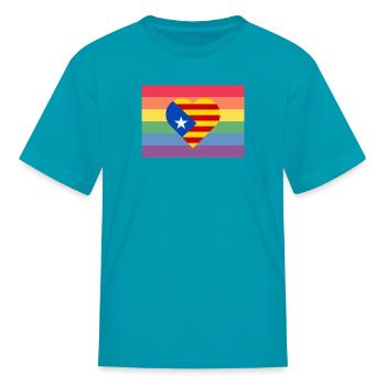 Bandera Independentista Catalana Estelada Negra - Kid's T-Shirt - turquoise - Front