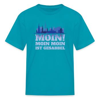 Moin Hamburg Skyline Sea Silhouette - Kid's T-Shirt - turquoise - Front