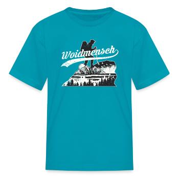 Woidmensch Woodman Forest Peson - Kid's T-Shirt - turquoise - Front