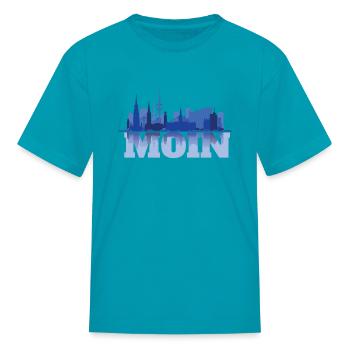 Moin Hamburg Skyline Sea Silhouette - Kid's T-Shirt - turquoise - Front
