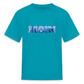Moin Hamburg Skyline Silhouette Harbor Seagull Sea - Kid's T-Shirt - turquoise - Front
