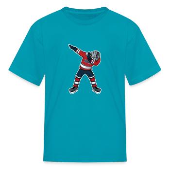 Dabbing Hockey Player Funny Hockey Shirt - Kid's T-Shirt - turquoise - Front