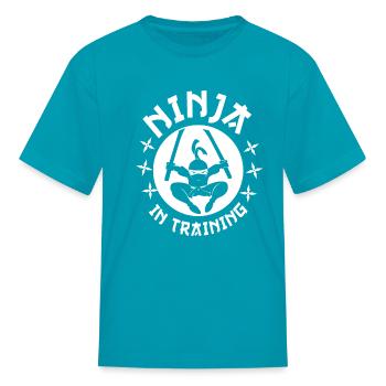 Ninja à l’entraînement - T-shirt Enfant - turquoise - Devant