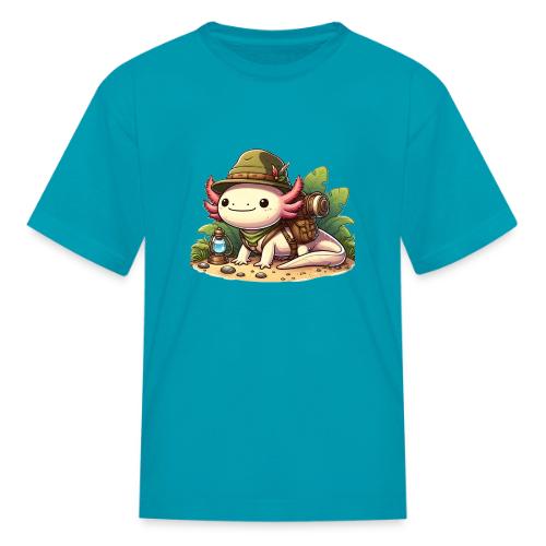 Cute Axolotl Adventure Graphic - Kid's T-Shirt