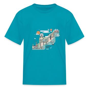 Road Map - Kid's T-Shirt - turquoise - Front