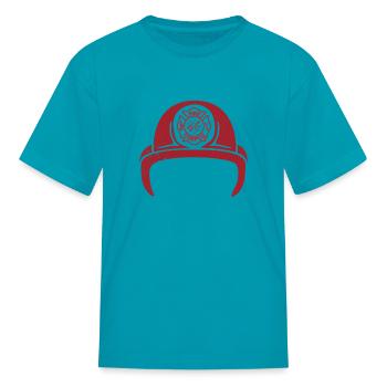 Firefighter's helmet - Premium Design - Kid's T-Shirt - turquoise - Front