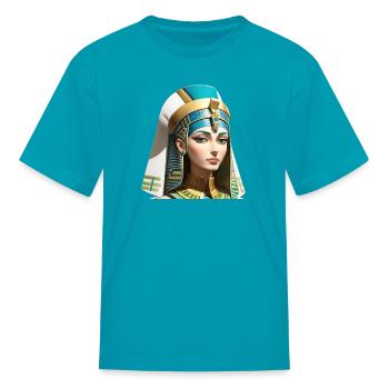 Egyptian Queen Portrait - Kid's T-Shirt - turquoise - Front