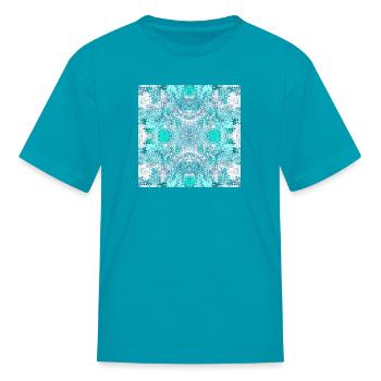 Blue Turquoise Arabesque - Kid's T-Shirt - turquoise - Front