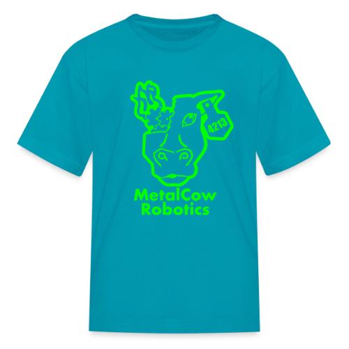 MetalCowLogo GreenOutline - Kid's T-Shirt