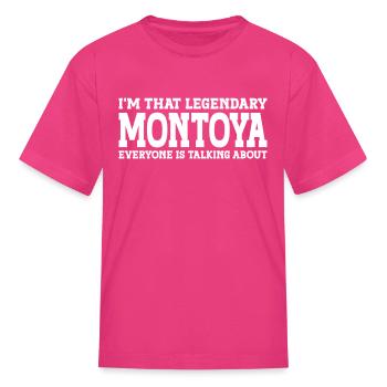 Montoya Surname Team Family Last Name Montoya - Kid's T-Shirt - fuchsia - Front