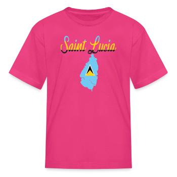 Saint Lucia Shirt - Kid's T-Shirt - fuchsia - Front