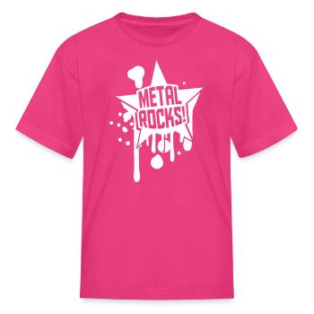 Heavy Metal Rocks Hard Rock Music Graffiti Star - Kid's T-Shirt - fuchsia - Front