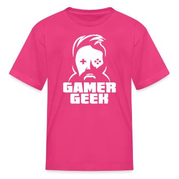 Gamer geek - Kid's T-Shirt - fuchsia - Front