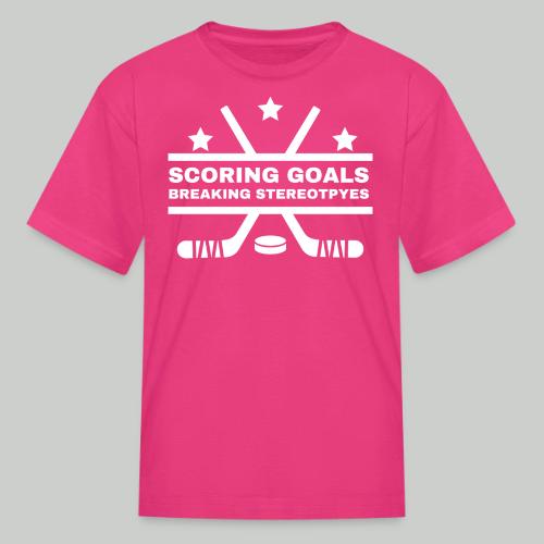 SCORING GOALS, BREAKING STEREOTYPES - Kid's T-Shirt