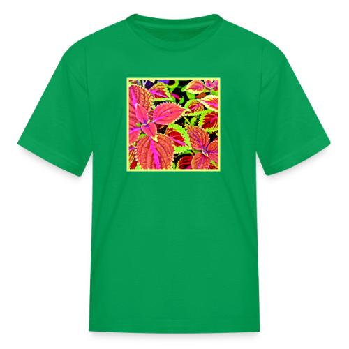 Vibrant RadiantLeaf Dreams Pattern - Kid's T-Shirt