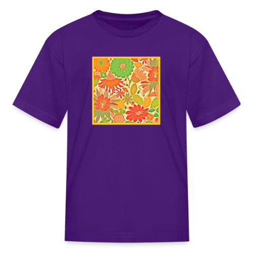 Vibrant Blossom Elegance Pattern - Kid's T-Shirt
