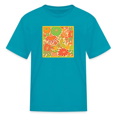 Vibrant Blossom Elegance Pattern - Kid's T-Shirt