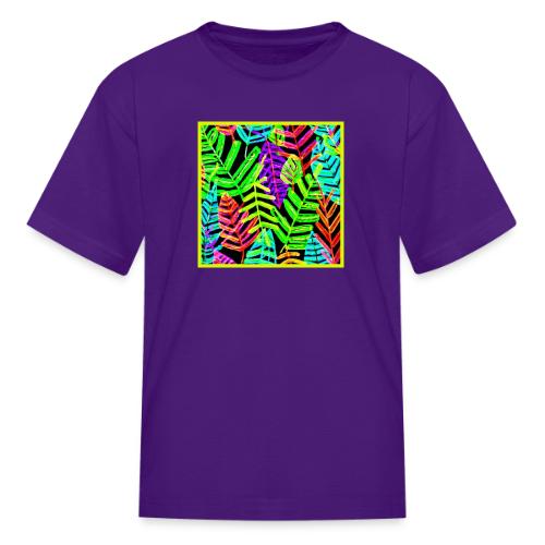 Glowing Leaf Pattern Design - Kid's T-Shirt