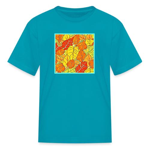 Neon Foliage Burst Vibrant Design - Kid's T-Shirt