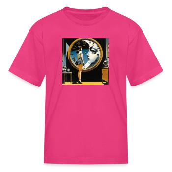Girl moon clock - Kid's T-Shirt - fuchsia - Front