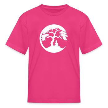Buddha, Zen Circle - Kid's T-Shirt - fuchsia - Front
