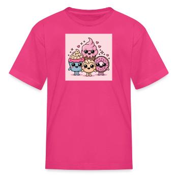 Kawaii Dessert Squad - Kid's T-Shirt - fuchsia - Front