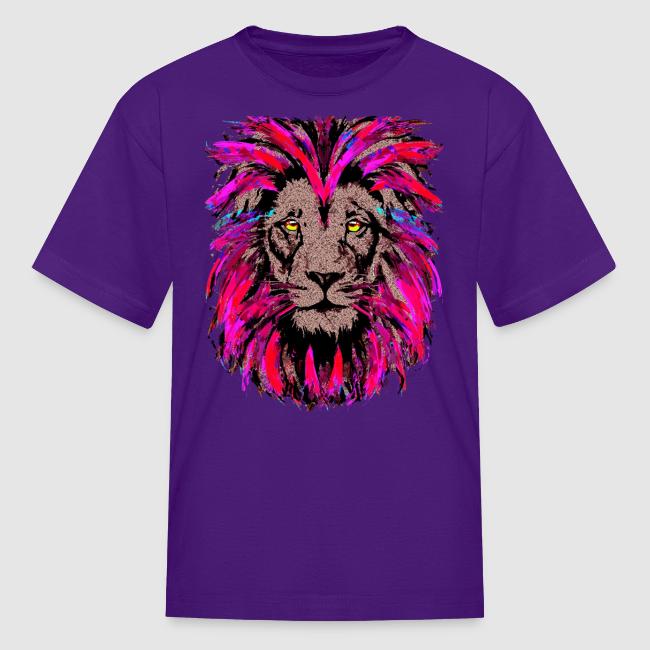 Purple Lion Head - Pink Lion Face Drawing