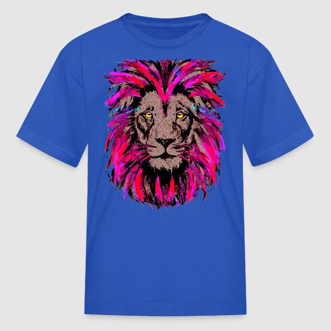 Purple Lion Head - Pink Lion Face Drawing