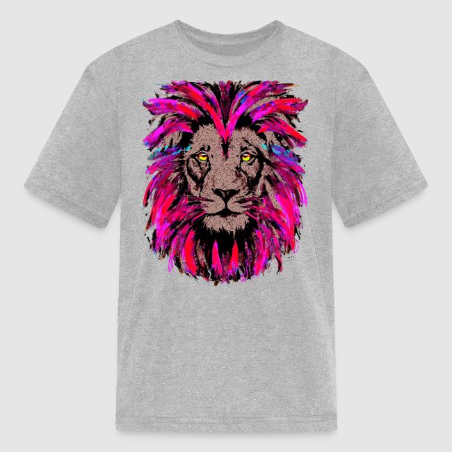 Purple Lion Head - Pink Lion Face Drawing