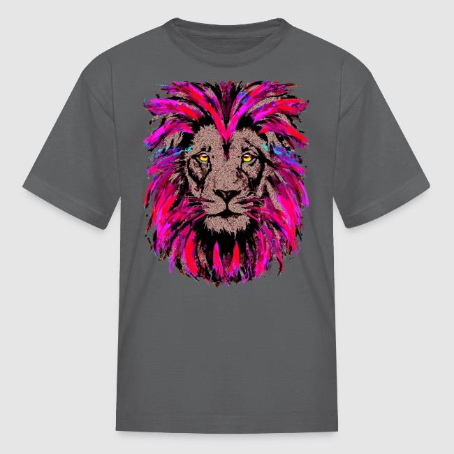 Purple Lion Head - Pink Lion Face Drawing