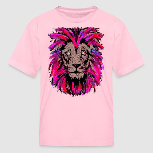 Purple Lion Head - Pink Lion Face Drawing