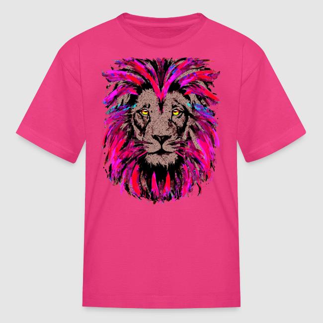 Purple Lion Head - Pink Lion Face Drawing