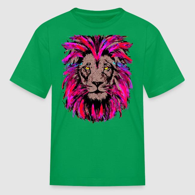 Purple Lion Head - Pink Lion Face Drawing