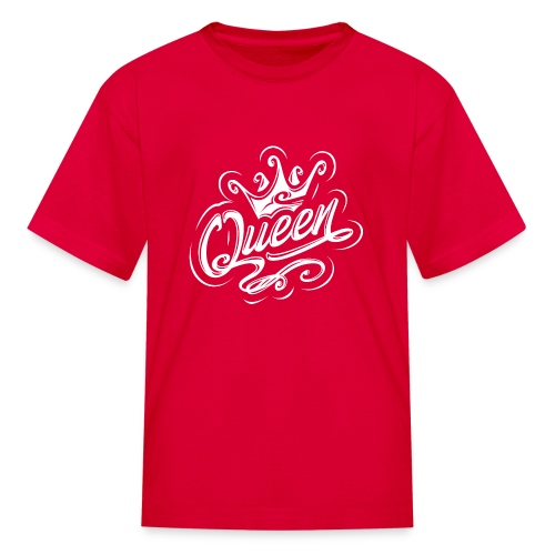 Queen With Crown, Typography Design - Kids' T-Shirt