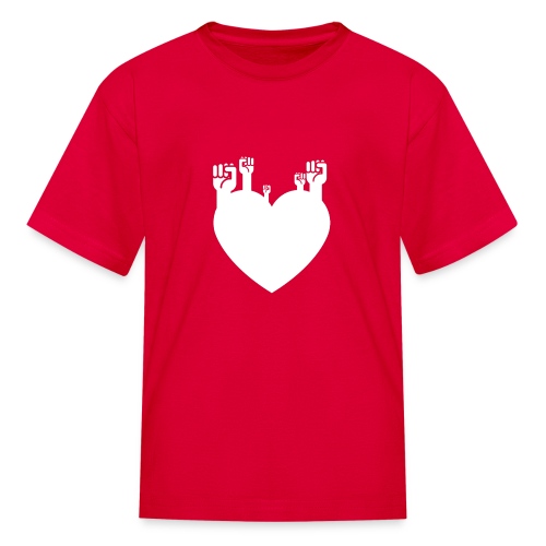 Fist Heart Wht - Kids' T-Shirt