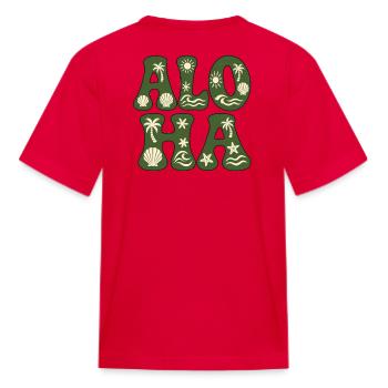 Retro Aloha Beach Vibe - Kid's T-Shirt - red - Back