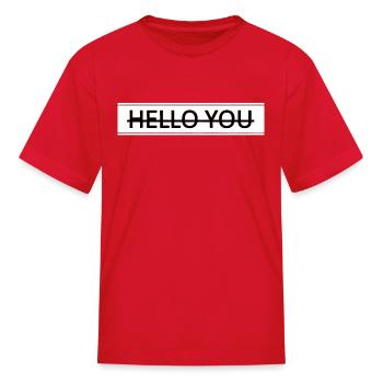 Crossed Hello You Typography - Kid's T-Shirt - red - Front