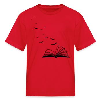 Open Book with Flock of Birds - Kid's T-Shirt - red - Front
