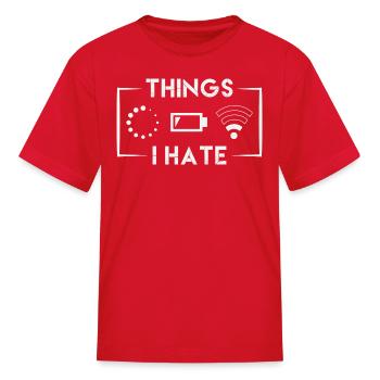 Wifi Reception Battery Empty Mobile Phone Phone - Kid's T-Shirt - red - Front