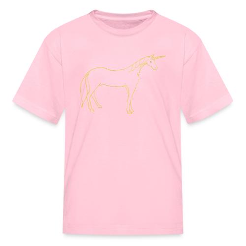 unicorn gold outline - Kid's T-Shirt