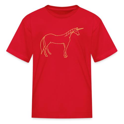 unicorn gold outline - Kid's T-Shirt