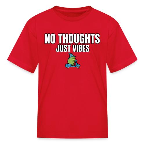 No Thoughts Just Vibes Funny Frog Shirt - Kid's T-Shirt